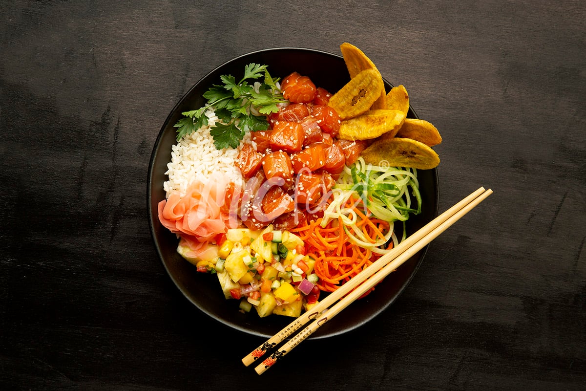 Plantain Chips Poke Salmon Bowl Single H