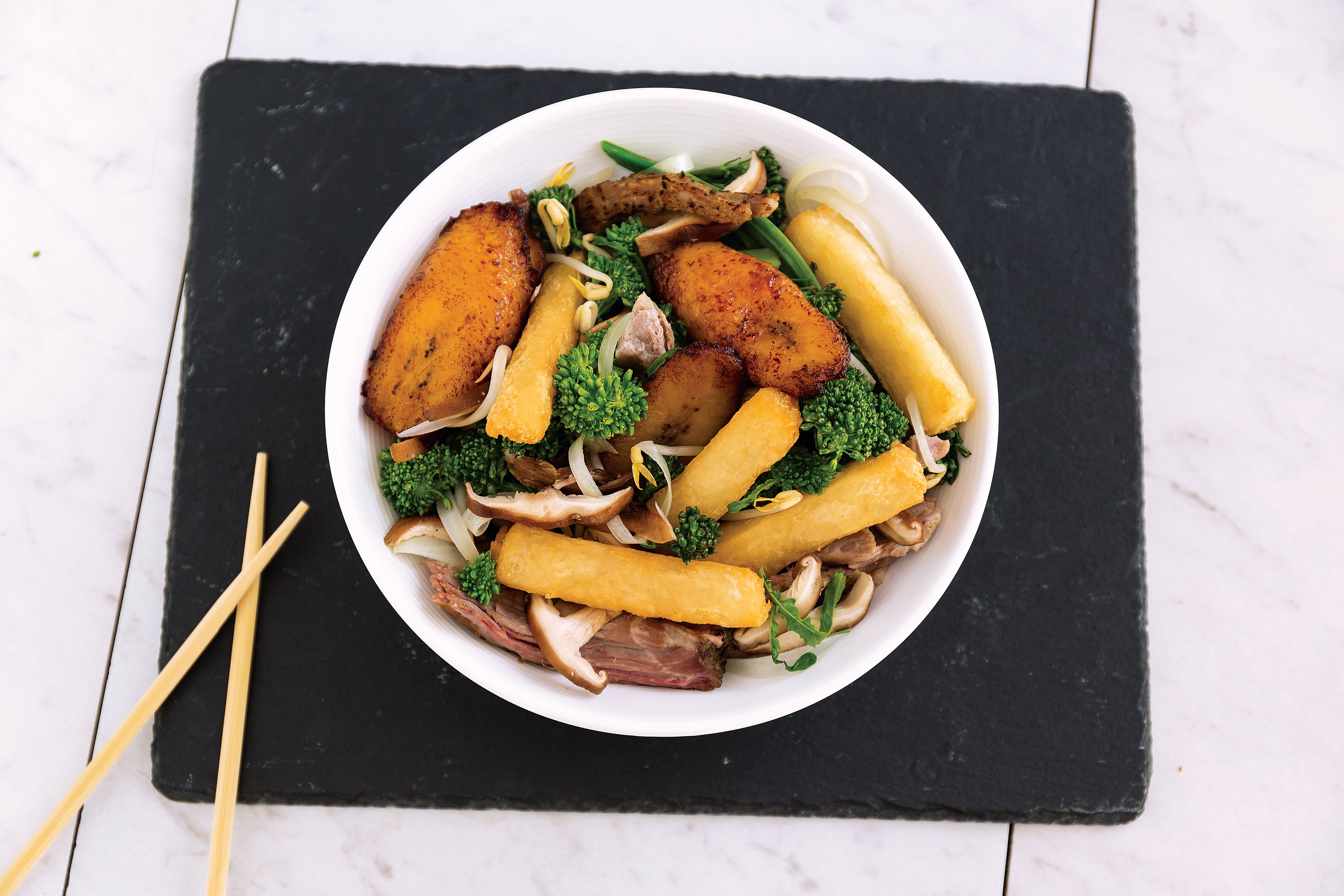 Plantain Slices Yuca Wedges Asian Top