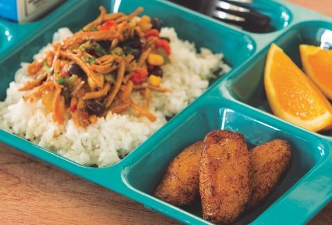 Plantain slices School w rice bowl H 2